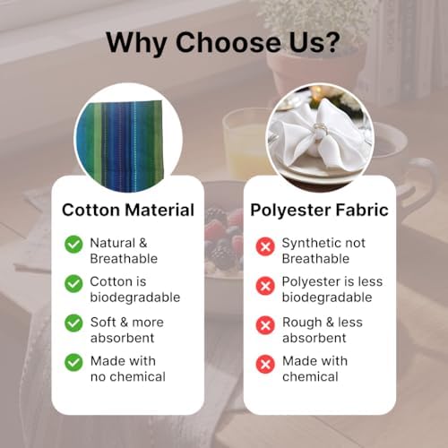 LFH Home Cotton Rich Cloth Salsa Napkin Set of 12 Washable Soft Durable Striped Table Napkins for Dining Wedding Daily Use Reusable Eco-Friendly Fabric Napkins for Elegant Settings(18x18)-Violet Multi - Image 6