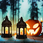 Hortsun 24 Pcs Mini Halloween Lantern Centerpiece with LED Candle,Black - Image 5