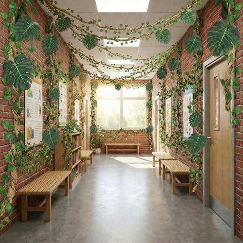 2 Set Jungle Theme Party Decoration Vine for Classroom,Modern - Image 5