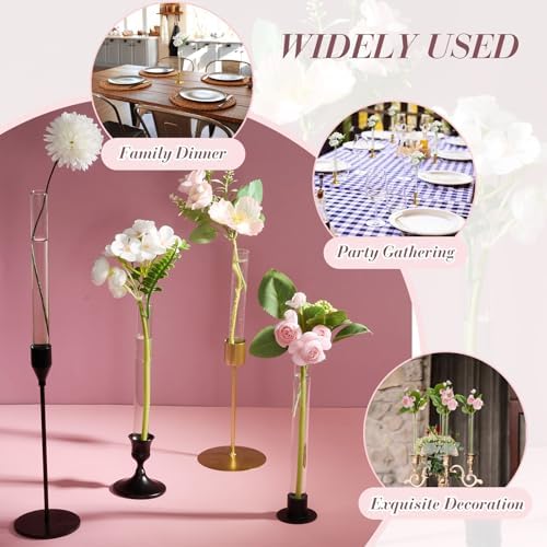 15 Pack 7.9" Glass Bud Vase Taper Candle Holder - Image 3