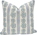 Jillien Harbor “The Juliet” Floral Block Print Pillow Cover – Soft Blue and Off-White Decorative Throw Pillow Cover – Grandmillennial Home Decor, 20" x 20" by JillienHarbor