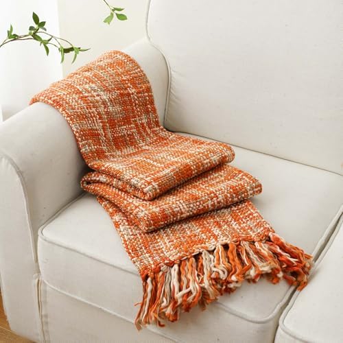 BATTILO HOME Orange Throw Blanket for Couch,50"x60" - Image 4