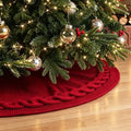 48 Inch Knitted Christmas Tree Skirt, Maroon Burgundy Red Versatile Holiday Decoration for Living Rooms, Weddings, Parties, Thanksgiving, and New Year by Unknown