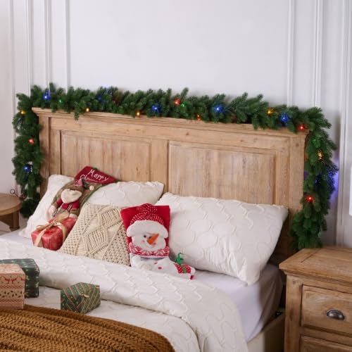 9FT 1Pcs Prelit Realistic Faux Norfolk Pine Garland for Christmas Decor - Image 6