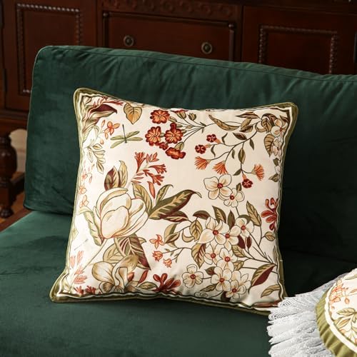 ISAENNE Designer Velvet Throw Pillow Covers,18"x18" Set of 2-Grace A - Image 2