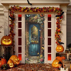 Burbuja Spring Flower Wood Door Cover, Stretch Fabric Backdrop Door Porch Covers for Home Party Holidays Decoration, 32x79 in - Image 5