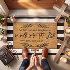 Moucuny 2 Coir Outdoor Mat,Non Slip, 24'' X 35'',16'' X 28'', We Will Serve the Lord - Image 3