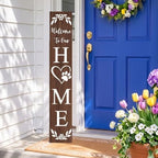 Welcome Sign Porch Decor Front Door Outdoor Wooden Board, Rustic Farmhouse by Unknown