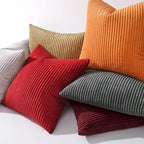MIULEE Euro Corduroy Throw Pillow Covers Set of 2 24x24 Christmas Red - Image 5