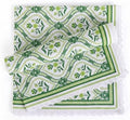 Lace Cloth Napkins, Cotton Linen, 12 Pack, 20x20 Inch, Green Damask by FINGERCRAFT