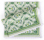 Lace Cloth Napkins, Cotton Linen, 12 Pack, 20x20 Inch, Green Damask by FINGERCRAFT