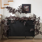 Mizii 10FT Artificial Vines Garlands Burgundy Faux Cimicifuga Vine Garland Silk Leaves Greenery Hanging Plants Fall Decoration for Table Centerpieces Mantle Room Thanksgiving Halloween Decor (10 FT) - Image 6