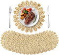 Kochorie 11.8 Inch Round Woven Placemats Set of 12 Handmade Corn Husk Placemats Natural Boho Rattan Woven Placemat Table Wicker Placemat for Farmhouse Spring Home Table by Kochorie