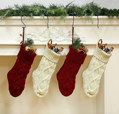 Fesciory Christmas Stockings 6 Pack, 14 Inch Cable Knit Xmas Decor - Image 4