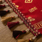 Chinese Red Jacquard Table Runner with Fu Character Festive Tassel Table Cloth Bed Scarf for Lunar New Year Wedding Party Decor (Red, 13 "x62 ) - Image 6