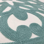 Alysheer Embroidered Decorative Throw Pillow Cover 18"x 18" Set of 2, Aqua - Image 2