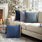 MIULEE Decorative Euro Sham Pillow Covers 22x22 Inch Set of 4 Coastal Blue - Image 7