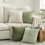 MIULEE Summer Light Green Decorative Throw Pillow Covers 20x20 Inch Set of 4 Boho Farmhouse Cushion Covers Mordern Classic Pillow Cases Soft Corduroy Gradient Home Decor for Couch Sofa Living Room Bed - Image 5