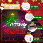 Large Merry Christmas Neon Sign for Wall Decor 19.69 * 13.11&18.11 * 6.57inch Merry Christmas Led Sign Dimmable Xmas Tree Neon Light Up Signs for Xmas Party Window Home Bar Club Shop Decoration Gifts - Image 4