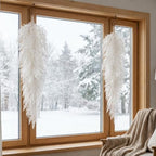 2 Pcs White Christmas Pine Door Swag, 28'' Artificial Cedar Teardrop Swag - Image 5
