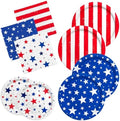 4th of July Party Supplies Set-American Patriotic Theme for Independence & Election Day Decorations, Includes Dinner & Dessert Plates, Napkins- for Patriotic & 4th of July Party Decorations-48 Guests by Gatherfun