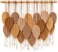Macrame Wall Hanging Large, Boho Wall Decor, Leaf Macrame Wall Art, Woven Cotton Tapestry for Bedroom Living Room (Beige and Brown) 39" x 31" by Unknown