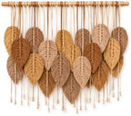Macrame Wall Hanging Large, Boho Wall Decor, Leaf Macrame Wall Art, Woven Cotton Tapestry for Bedroom Living Room (Beige and Brown) 39" x 31" by Unknown