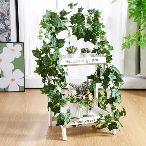 6 Strands Artificial Ivy Vines Garland 426" Wedding Silk Ivy Garland with Green Leaves Fake Hanging Plants Greenery Decoration for Indoor Outdoor Bedroom Room Window Wall Arch Garden Party Decor - Image 3