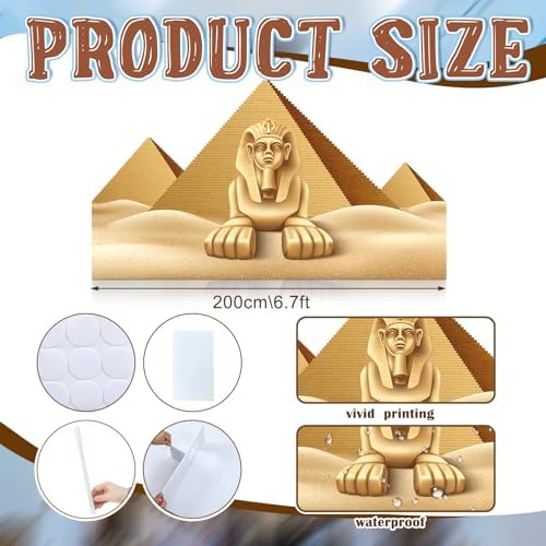 Thyle 5 ft Pyramid & Sphinx Mosque Cardboard Cutout Ramadan Eid Backdrop - Image 2