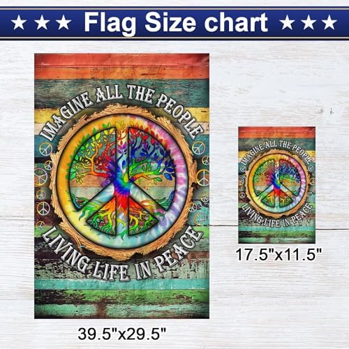 FLAGWIX Peace Sign Hippie Flags, Peace Flag, House Flag (29.5'' x 39.5'') - Image 2