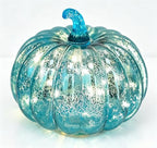 Fall Decorations for Home,Mercury Glass Pumpkin Lights with Timer(Blue) by CFDECORCandlesandHolders
