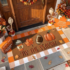 Moucuny 2 Pcs Large Fall Football Coir Doormat Outdoor, Non-Slip Backing by Moucuny