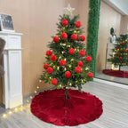 60 Inch Large Christmas Tree Skirt, Red Velvet with Ruffled Edge for Big Trees Decorations for Home Party Festival - Image 6