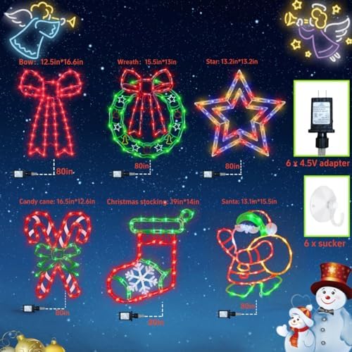 TRWYMZ Christmas Decorations - 16" Christmas Window Silhouette Lights - Image 2