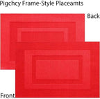 PIGCHCY Vinyl Placemats Set of 12 Washable Durable Kitchen Easy to Clean Plastic Placemats for Dining Table (Passionate Red) - Image 3