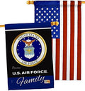 Air Force Proudly Family House Flag - Pack Armed Forces USAF United State American Military Veteran Retire Official USA Applique - Banner Small Garden Yard Gift Double-Sided Made In 28 X 40 by Breeze+Decor