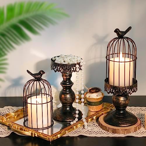 Birdcage Candle Holder, Vintage Candle Stick Holders, Wedding Candle Centerpieces for Tables, Iron Candlestick Holder Home Decor - Image 2