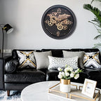CLXEAST 24 Inch Wall Clock with Real Moving Gears,World Map Pattern - Image 6