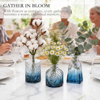 Clear Gradient Blue Glass Bud Vase Set of 22 Pcs,Small Bud Vases in Bulk,Glass Crystal Flower Vases Table Centerpieces for Party Event Wedding Decor Baby Shower Decorations (Gradient Blue, 22 Pcs) - Image 6