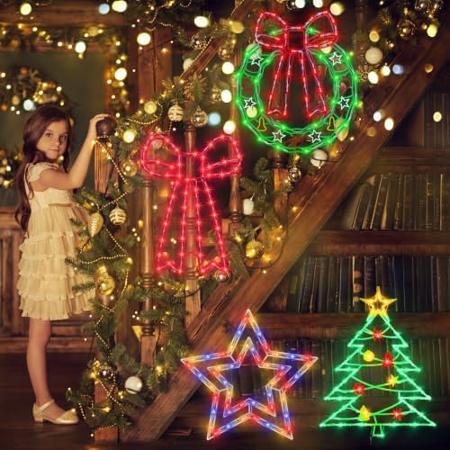TRWYMZ Christmas Decorations - 16" Christmas Window Silhouette Lights - Image 3