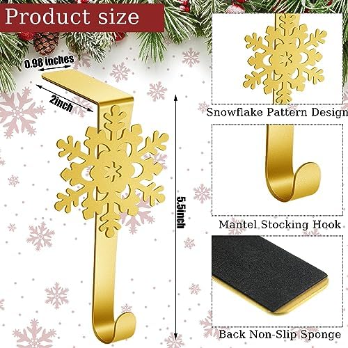 Lounsweer 12 Pcs Snowflake Christmas Stocking Holders - Image 2