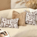 Lumbar Pillow Cushion Cover 20x12 Inch, Double-Sided Geometric Pattern Pillow Covers, Modern Designer Original Pillowcase for Sofa, Bed, Rattan Chair, Bedroom, Living Room(Brown) - Image 2