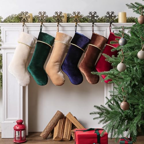 Exquisited Christmas Stockings, 6 Pcs 18 Inch Luxury Vintage Thick Velvet Christmas Stockings, Noble Christmas Home Indoor Decor Xmas Party Christmas Decorations Gift for Tree Mantel Fireplace - Image 4
