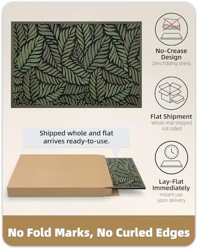 Color&Geometry Door Mat Outside Entrance 17"x30", Garage, Green - Image 6