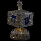 LED Lighted Hanukkah Dreidel Outdoor Decoration - 37" - Clear Lights - Silver - Image 4