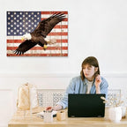 HomeifHue July 4th Patriotic Canvas Wall Art 4th of July USA Decorations American Flag Painting Picture Eagle Pictures for Wall Decor Independence Day Home Decor（F3 16x24in） - Image 7