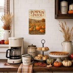 Decorative Tin Sign Vintage Metal Tin Sign Rustic Pumpkin Patch Country Farm Landscape Fall Wall Decor for Farmhouse Kitchen Porch Garden Shed 8×12 Inches with Metal Frame - Image 4