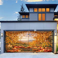 8X7Ft Fall Window Garage Door Banner Autumn Harvest Pumpkin Maple Leaves Backdrop Door Cover Hanging Garage Decorations Banner Thanksgiving Holiday Party Background Sign for Wall House Decor by JAWO