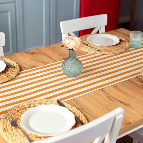 AmazingSpark Striped Table Runner Roll,Orange,50' Long X 16" Wide - Image 6