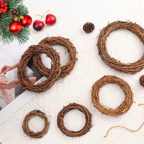 25 Pieces 4.72 Inch Natural Grapevine Wreath, Small Grapevine Wreaths, Vine Branch Wreath, for Christmas, Weddings, DIY Crafts, Parties and Festive Holiday Ornaments - Image 4